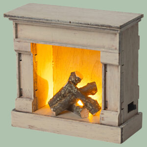 MAILEG 11-2001-01  Kamin mit echtem Feuer❤️ Schönweiß