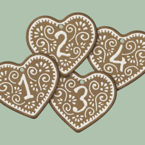 MAILEG 14-0163-00 Geschenkanhänger "Lebkuchenherz"; 4 Stck.