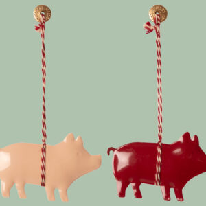 MAILEG 14-0505-00 Metall, Schwein, Aufhänger, 2 Stck.