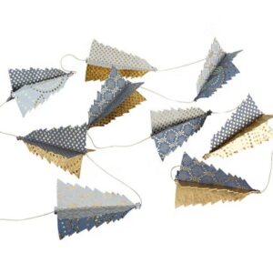 MAILEG 14-5562-00 Papier Weihnachsbäume auf einer Schnur, Weihnachtsblau, wunderschöne Tischdeco