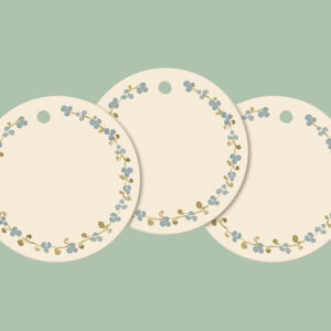 MAILEG 15-0103-01 Geschenkanhänger "Blumenkranz"; 15 Stck.