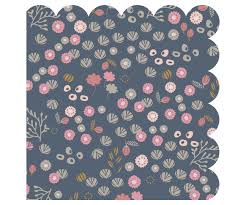 MAILEG 15-6301-00 Servietten, Kleine Blümchen, Blau 12 cm x 12 cm 20 Stck.