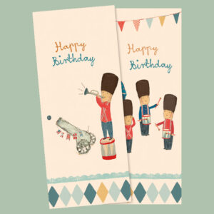 MAILEG 15-6304-00 Servietten, Geburtstagsfanfare mit Trommelwirbel, 16 Stck. (ca. 8 cm / 20 cm)❤️