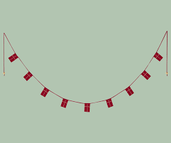 MAILEG 19-8124-00 Girlande, 9 dänische Flaggen