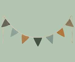 MAILEG 19-9123-00 Girlande zum Feiern Blaubisgrau ♥ ♥ ♥